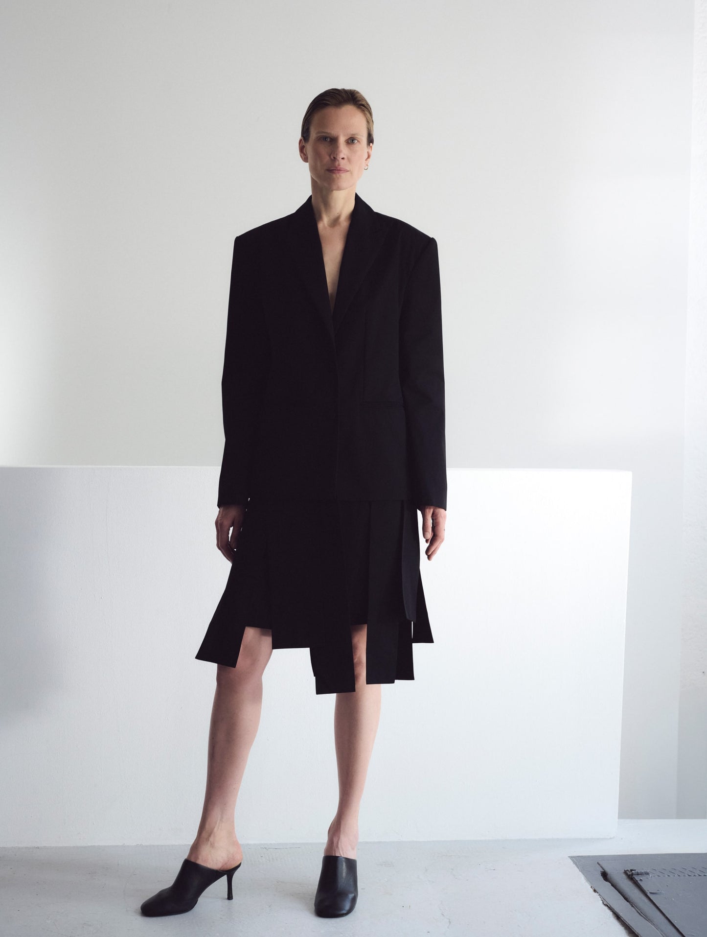 Blazer with Fringes, Black