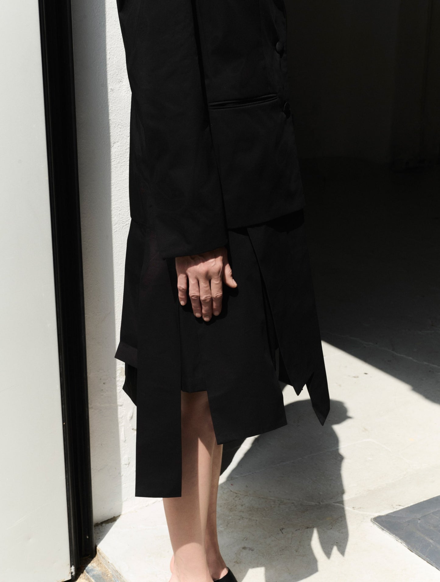 Blazer with Fringes, Black