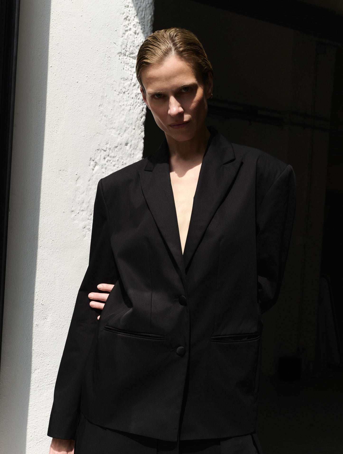 Blazer with Fringes, Black