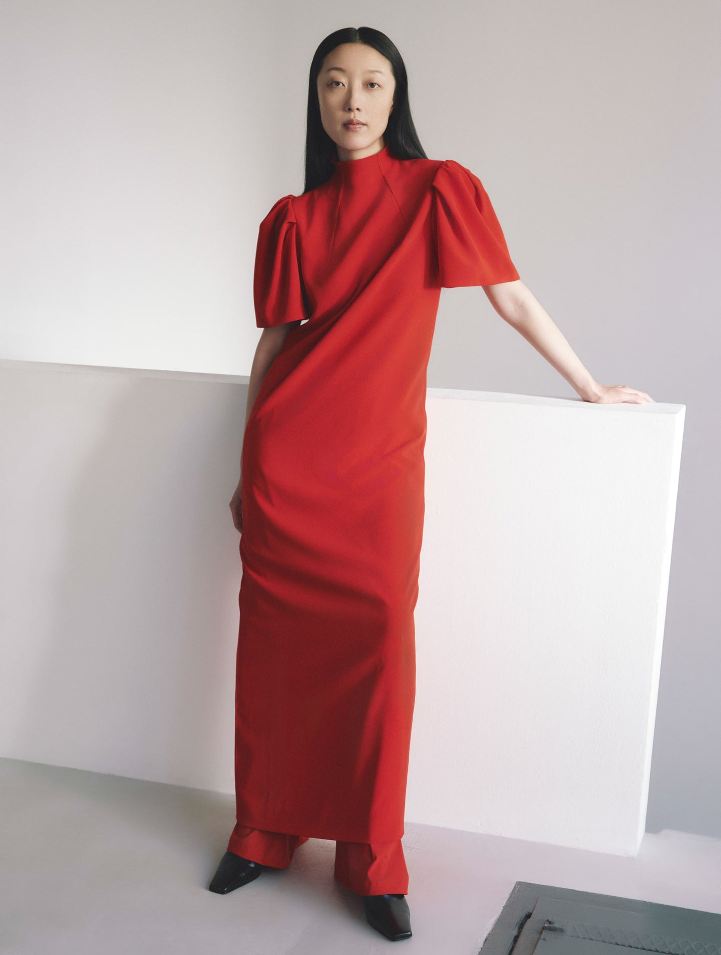 Dress Puff Sleeves, Red