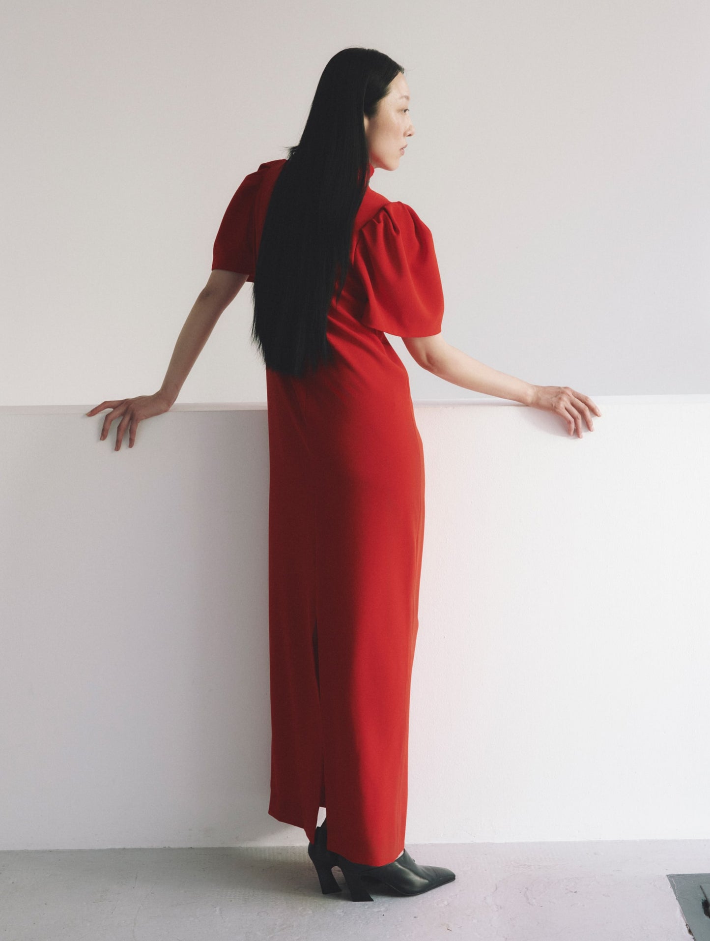 Dress Puff Sleeves, Red