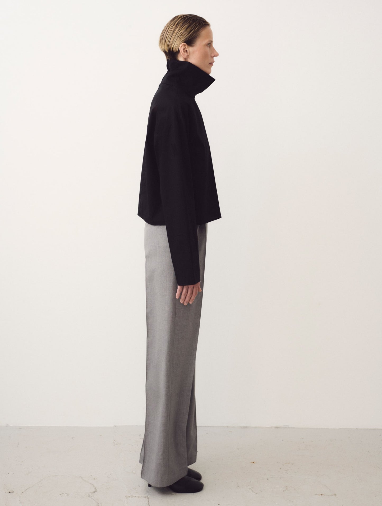 High Collar Blouse, Black